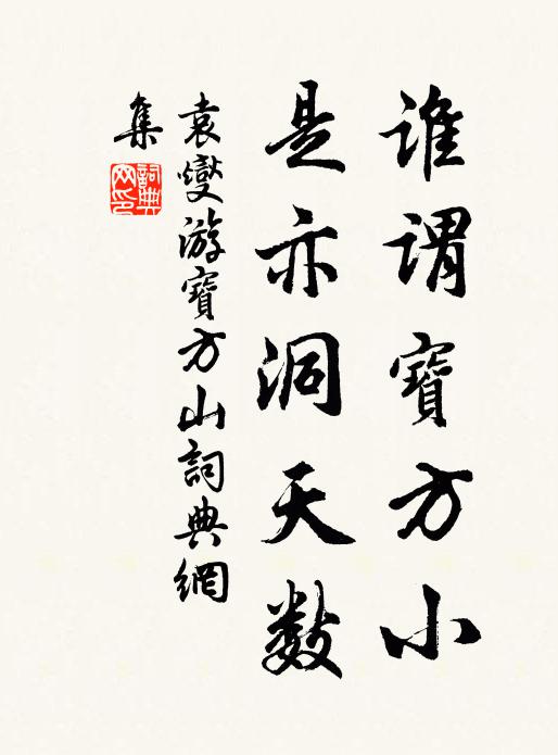 袁燮谁谓宝方小，是亦洞天数书法作品欣赏