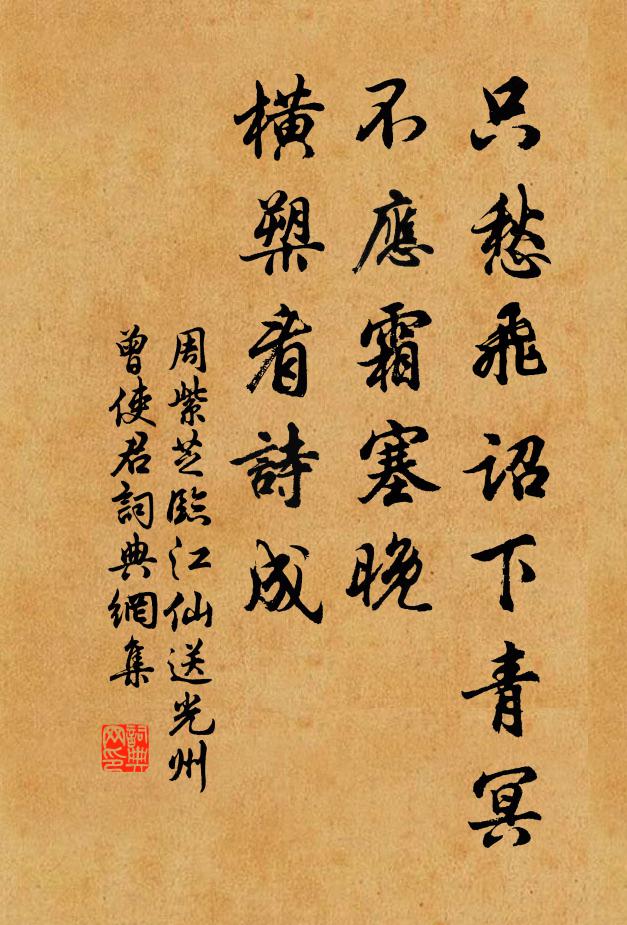 周紫芝只愁飞诏下青冥。不应霜塞晚，横槊看诗成。书法作品欣赏