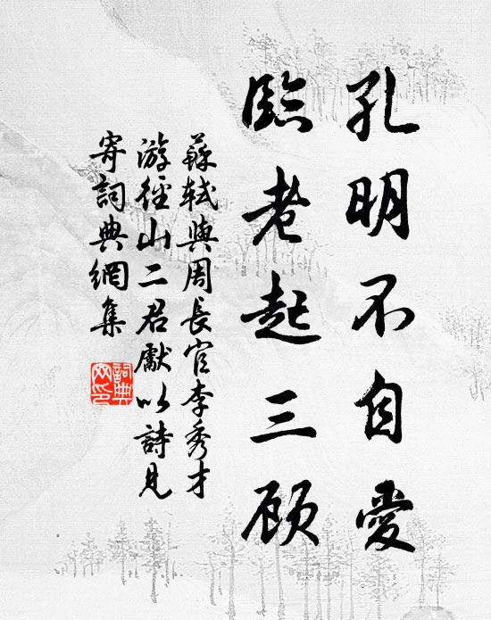 苏轼孔明不自爱，临老起三顾书法作品欣赏