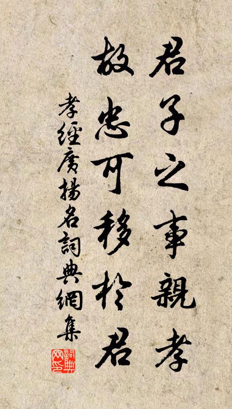 孔子及其弟子君子之事亲孝，故忠可移于君。书法作品欣赏