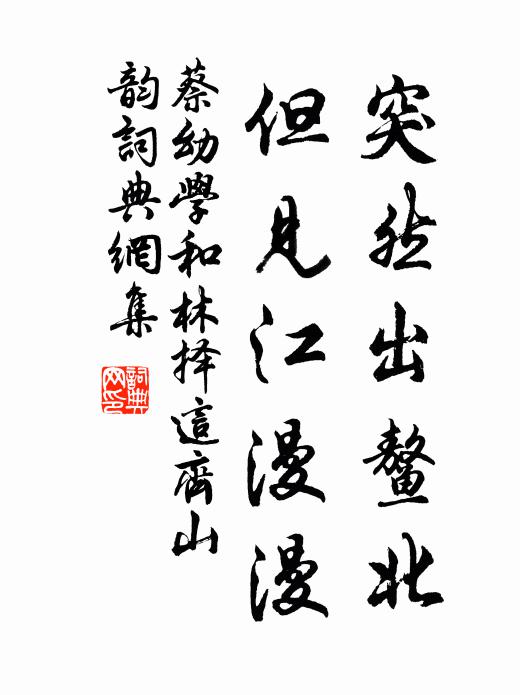 蔡幼学突然出鳌北，但见江漫漫书法作品欣赏