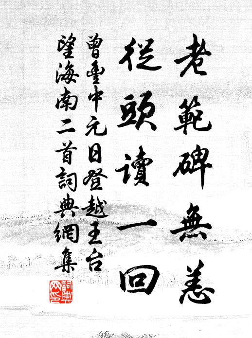 曾丰老范碑无恙，从头读一回书法作品欣赏