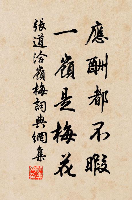 张道洽应酬都不暇，一岭是梅花。书法作品欣赏