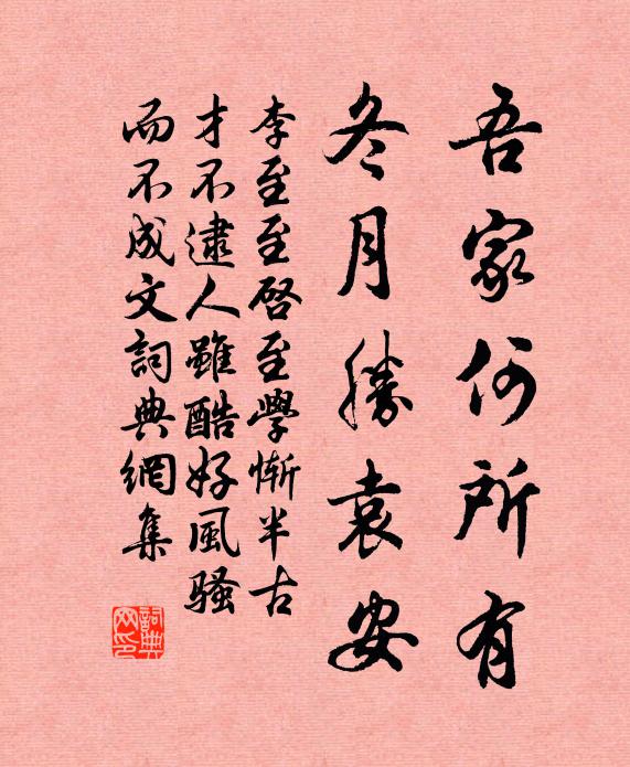 李至吾家何所有，冬月胜袁安书法作品欣赏