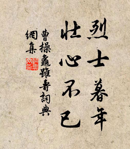 曹操烈士暮年,壮心不已。书法作品欣赏
