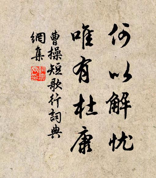 曹操何以解忧?唯有杜康。书法作品欣赏