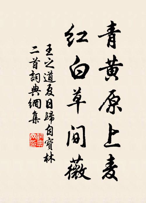 王之道青黄原上麦，红白草间薇书法作品欣赏