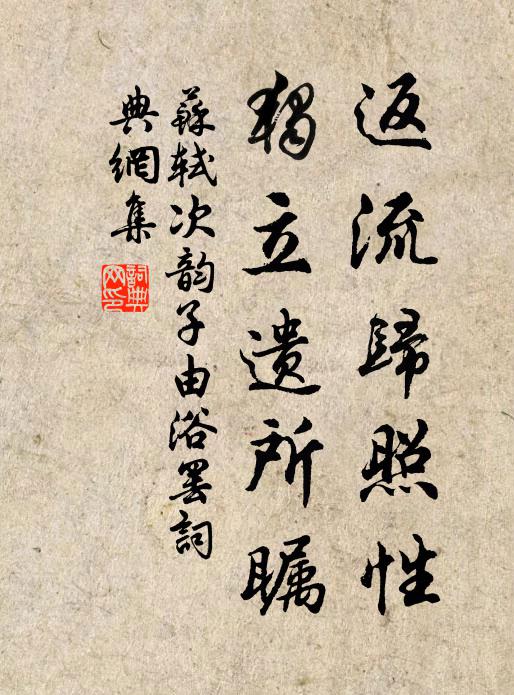 苏轼返流归照性，独立遗所瞩书法作品欣赏