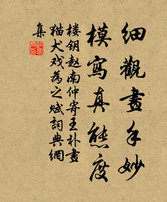 楼钥细观画手妙，模写真态度书法作品欣赏
