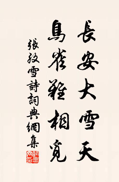 张孜长安大雪天,鸟雀难相觅。书法作品欣赏
