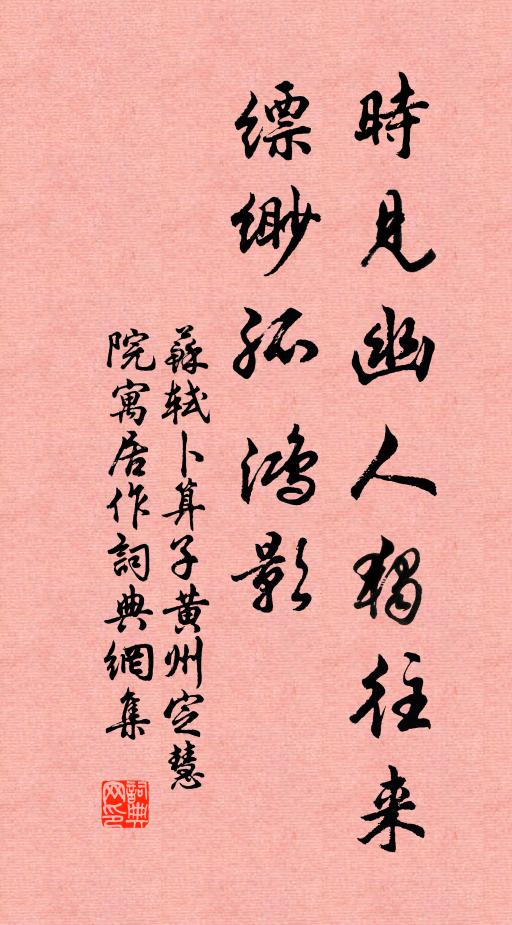 苏轼时见幽人独往来,缥缈孤鸿影。书法作品欣赏