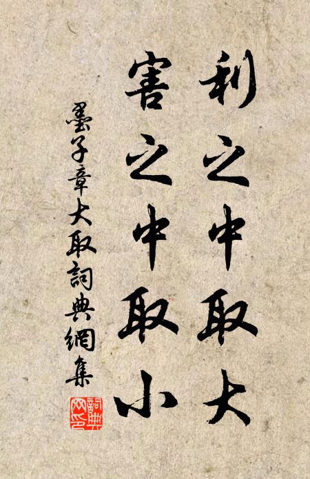 墨子利之中取大,害之中取小。书法作品欣赏
