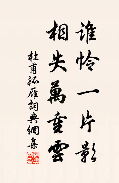 杜甫谁怜一片影，相失万重云？书法作品欣赏
