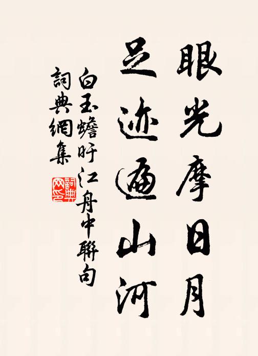 白玉蟾眼光摩日月,足迹遍山河书法作品欣赏