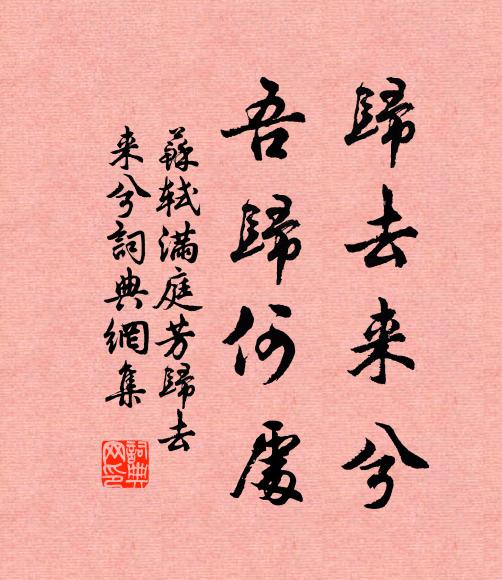苏轼归去来兮,吾归何处?书法作品欣赏