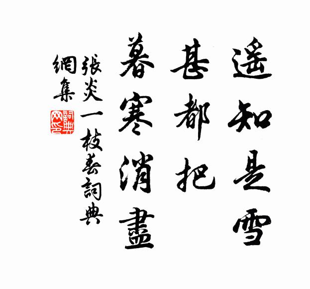 张炎遥知是雪，甚都把、暮寒消尽书法作品欣赏