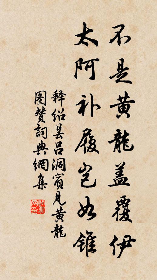释绍昙不是黄龙盖覆伊，太阿补履岂如锥书法作品欣赏