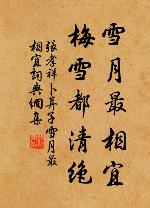 张孝祥雪月最相宜，梅雪都清绝。书法作品欣赏
