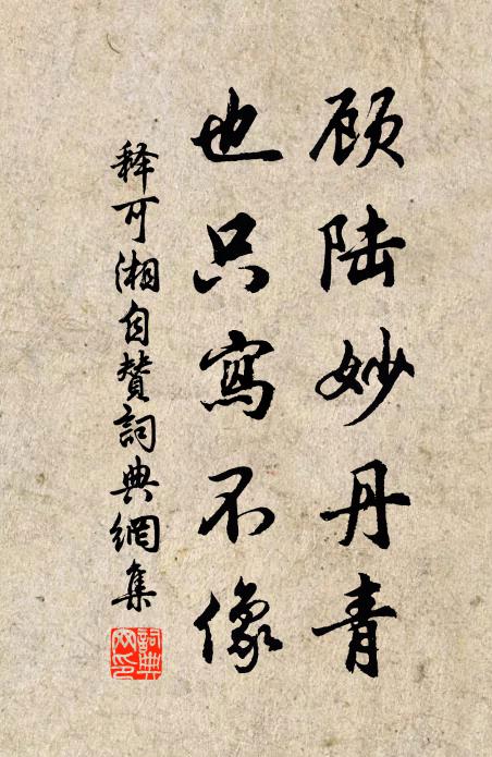 释可湘顾陆妙丹青，也只写不像书法作品欣赏
