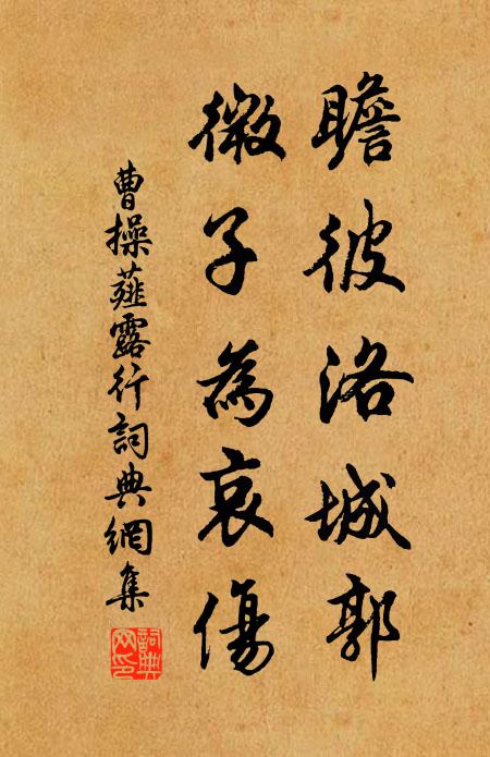 曹操瞻彼洛城郭，微子为哀伤。书法作品欣赏