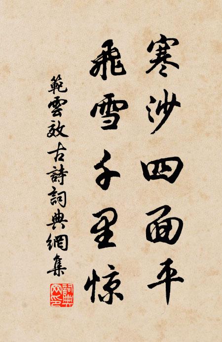 范云寒沙四面平，飞雪千里惊。书法作品欣赏