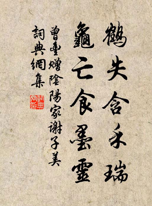 曾丰鹤失含禾瑞，龟亡食墨灵书法作品欣赏