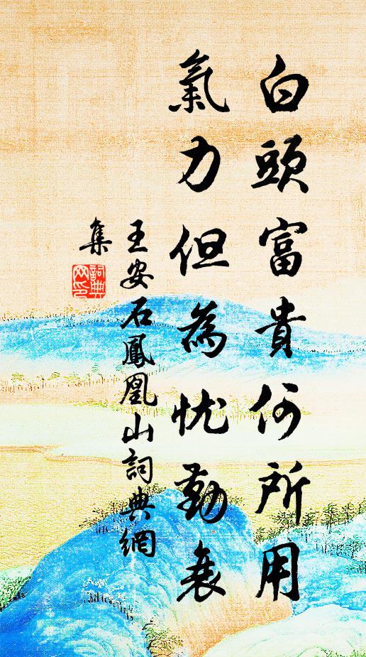王安石白头富贵何所用，气力但为忧勤衰书法作品欣赏
