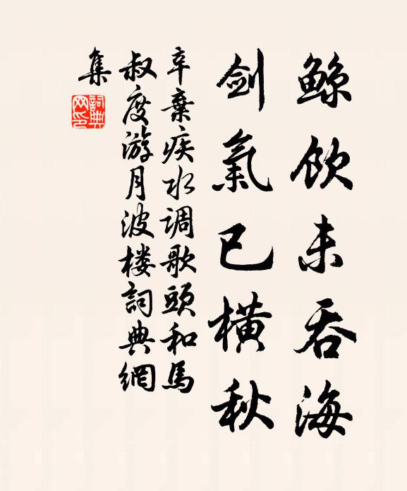辛弃疾鲸饮未吞海，剑气已横秋书法作品欣赏