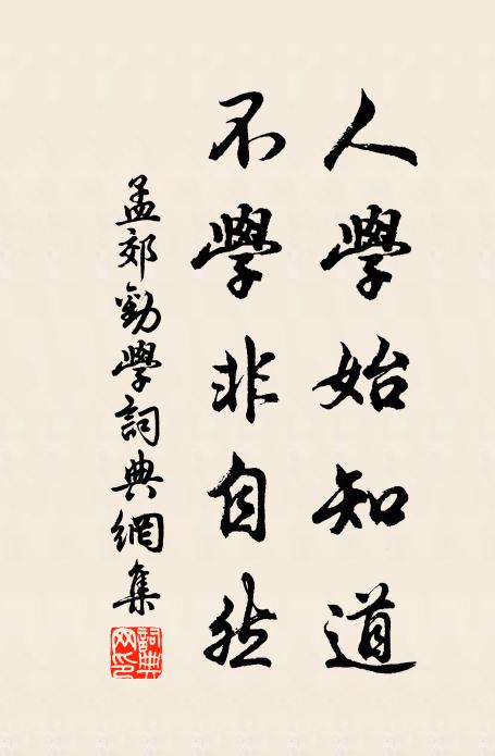 孟郊人学始知道,不学非自然。书法作品欣赏