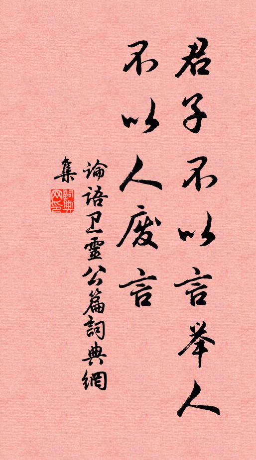 孔子弟子君子不以言举人，不以人废言。书法作品欣赏