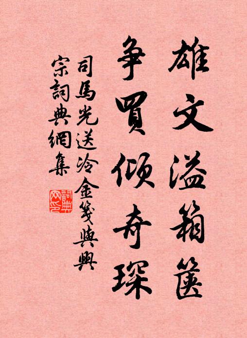 司马光雄文溢箱箧,争买倾奇琛书法作品欣赏