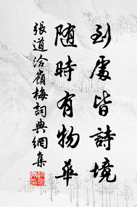 张道洽到处皆诗境，随时有物华书法作品欣赏