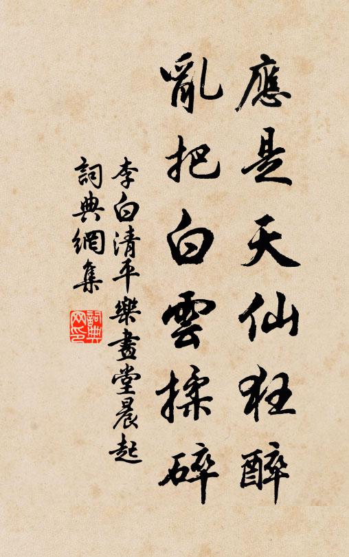 李白应是天仙狂醉,乱把白云揉碎。书法作品欣赏