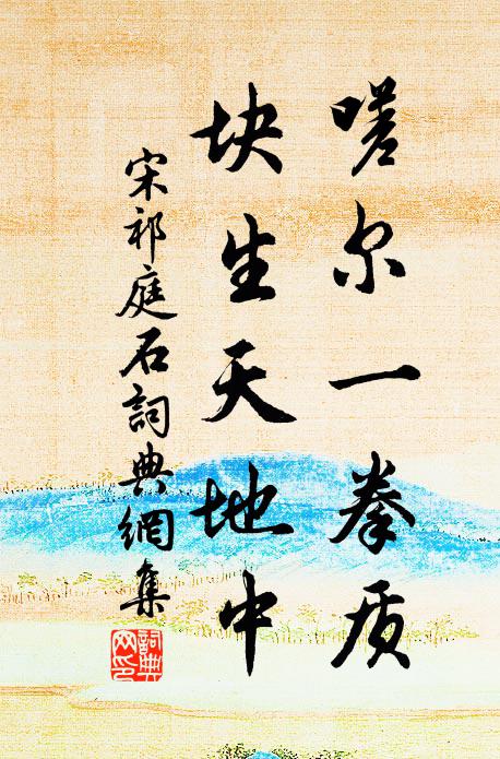 宋祁嗟尔一拳质，块生天地中书法作品欣赏