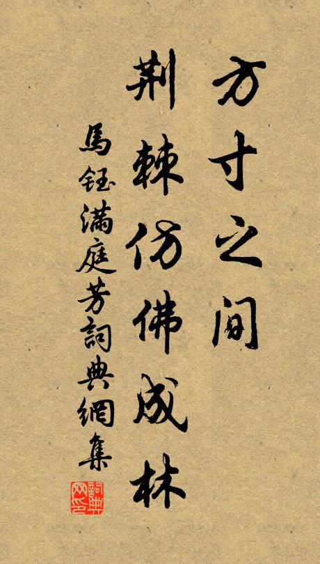 马钰方寸之间，荆棘仿佛成林书法作品欣赏