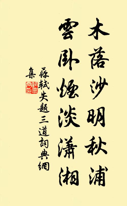 苏轼木落沙明秋浦，云卧烟淡潇湘书法作品欣赏