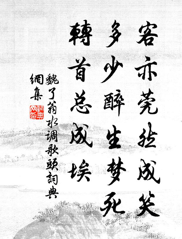 魏了翁客亦莞然成笑，多少醉生梦死，转首总成埃书法作品欣赏