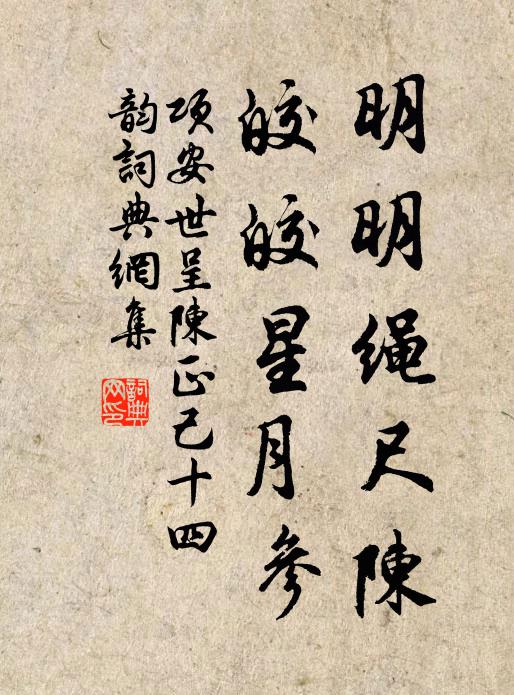 项安世明明绳尺陈，皎皎星月参书法作品欣赏