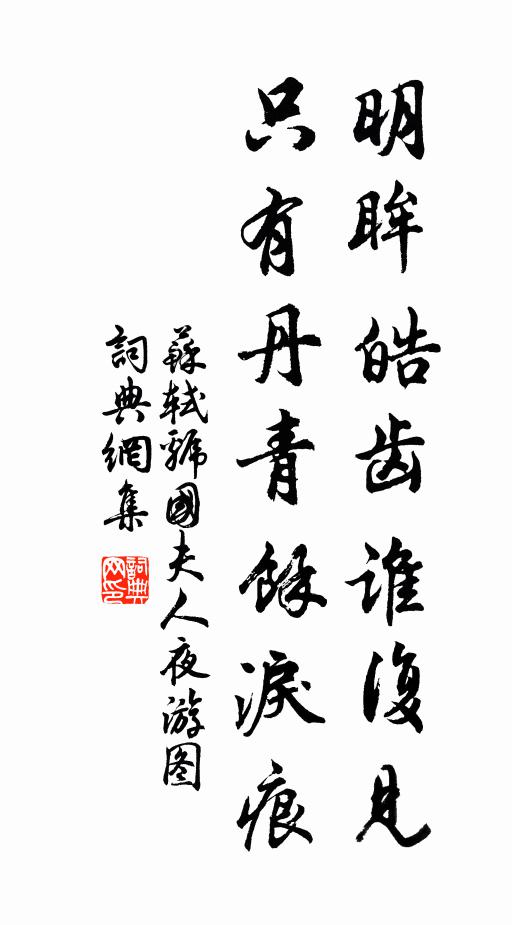 苏轼明眸皓齿谁复见,只有丹青余泪痕。书法作品欣赏