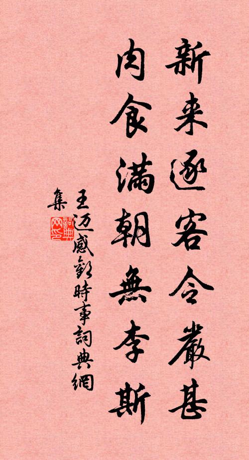 王迈新来逐客令严甚，肉食满朝无李斯书法作品欣赏
