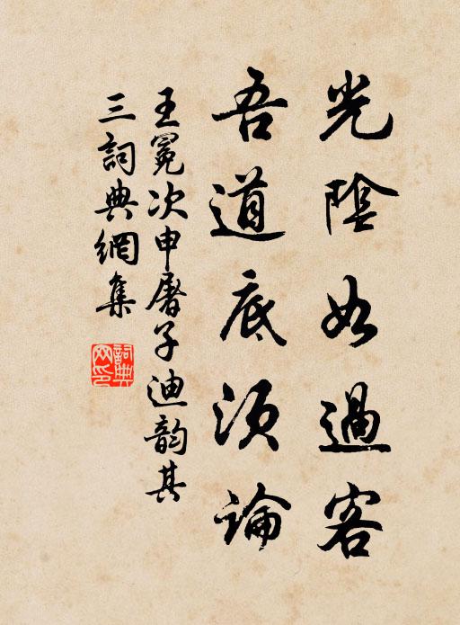 王冕光阴如过客，吾道底须论书法作品欣赏