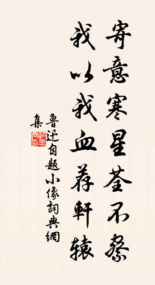 鲁迅寄意寒星荃不察,我以我血荐轩辕。书法作品欣赏