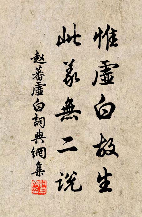 赵蕃惟虚白故生，此义无二说书法作品欣赏