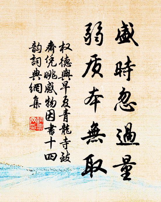 权德舆盛时忽过量，弱质本无取书法作品欣赏