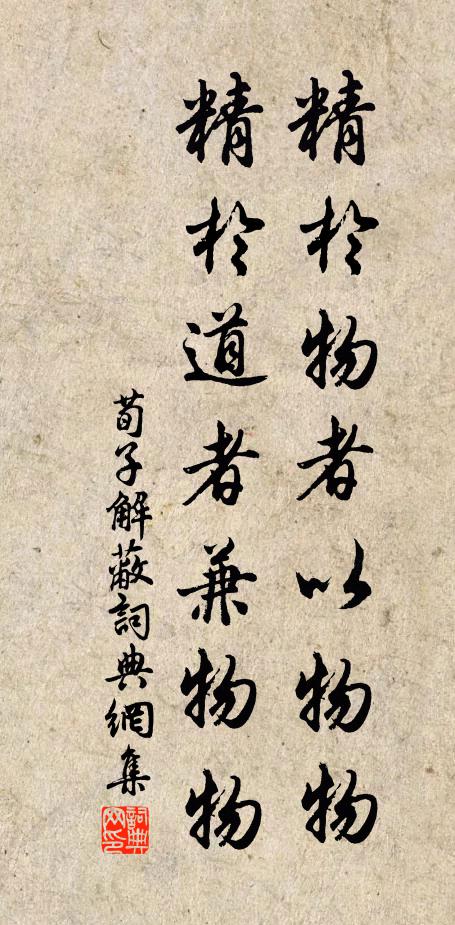 荀子精于物者以物物，精于道者兼物物。书法作品欣赏