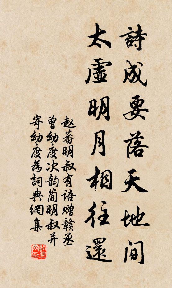 赵蕃诗成要落天地间，太虚明月相往还书法作品欣赏