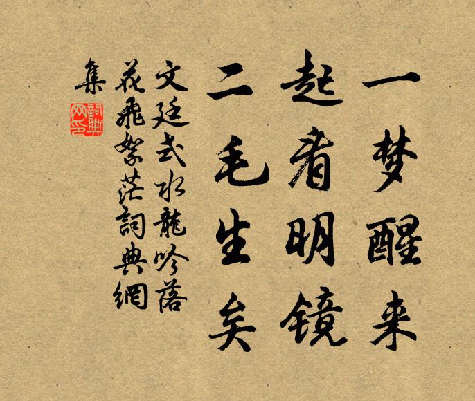 文廷式一梦醒来，起看明镜，二毛生矣书法作品欣赏