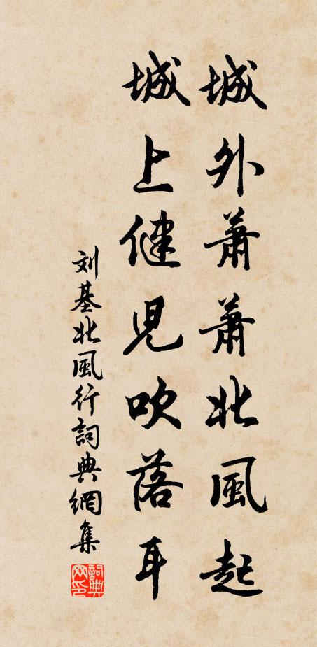 刘基城外萧萧北风起，城上健儿吹落耳。书法作品欣赏