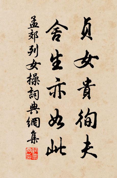 孟郊贞女贵徇夫,舍生亦如此。书法作品欣赏
