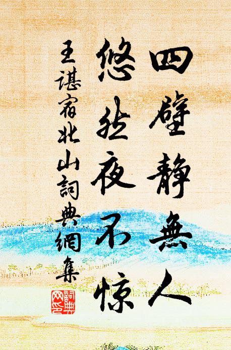 王谌四壁静无人，悠然夜不惊书法作品欣赏